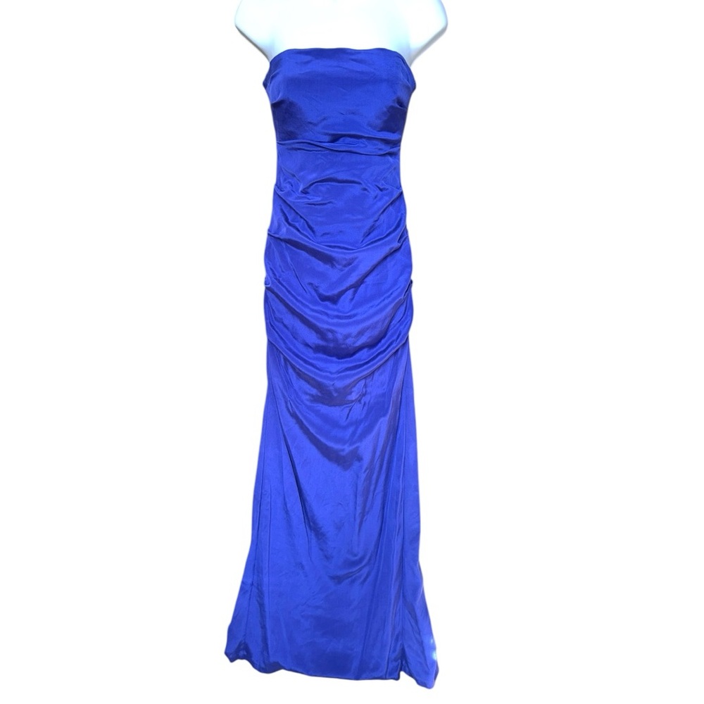 Women’s Nicole Miller Collection Blue Long Strapless Formal Dress - 2